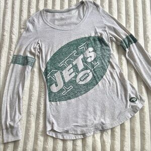 Gray and Green Jets Long Sleeve Shirt